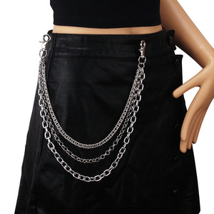 Chaîne de taille en métal tendance Yueli, chaîne de corps multicouche en alliage de zinc style hip-hop pour un usage quotidien - Product Image 2