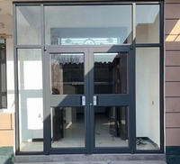 Puerta de Aluminio de Estilo Moderno en Gris Oscuro con Persianas Integradas y Tragaluces/Luces Laterales para Uso en Hospitales, Hoteles, Oficinas Comerciales, Tamaño Personalizado
