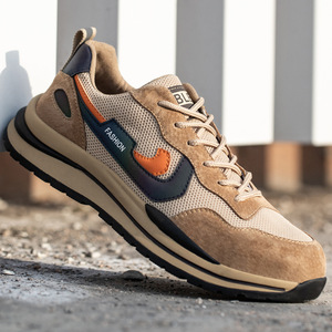Steel Toe Safety Shoes Men Khaki Breathable Non Slip Lightweight Low Top Work Shoes With Steel Head Protection - Product Image 2
