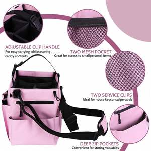 Hot Sales Multifunctional Modern Oxford Fabric Foldable Cleaning Organizer Bag Pink Garden <b>Tool</b> <b>Storage</b> Housekeeping Wearable - Product Image 3