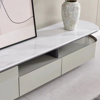 Ensemble de table TV extensible de luxe de 75 pouces Table basse en bois support TV pour salon finition en marbre élégante maison hôtel meubles