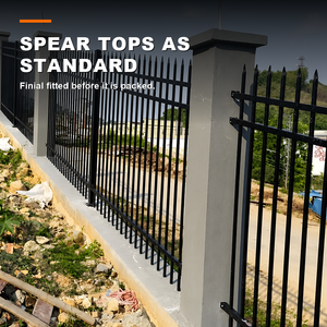 Custom Height <b>Black</b> Powder Coated <b>Metal</b> Picket Fencing Anti-climb Boundary Fence Panels for Highway and Airport Projects - Product Image 2