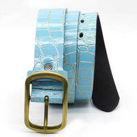 Ceinture en PU à motif crocodile tendance pour homme, boucle automatique, ceinture décontractée, OEM