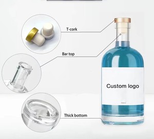 benutzerdefinierte spirituosenflasche hohe qualität fabrikpreis Whiskey Whiskey Vodka Brandy Rum-Flaschen langlebig heißer verkauf Glas-Alkoholdose - Product Image 5