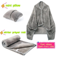 Abaya ouverte musulmane islamique Romanda prière d'hiver Robe ouverte tapis de prière Portable maison voyage en plein air chaud modeste lâche nouveau Design
