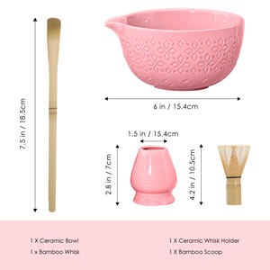 Ensemble de thé <span class=keywords><strong>matcha</strong></span> <span class=keywords><strong>en</strong></span> céramique fait main de style Japandi, portable, avec <span class=keywords><strong>fouet</strong></span> <span class=keywords><strong>en</strong></span> <span class=keywords><strong>bambou</strong></span> et bol gravé pour la cérémonie du thé - Écologique et durable - Product Image 2