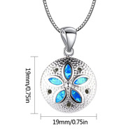 Collier statement en opale tendance |   Nouveau design de pendentif en forme de dollar de sable, bijoux en pierres précieuses en vrac