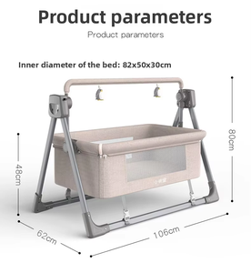 Berceau mobile pour nouveau-né, lit d'appoint réglable, berceau multifonctionnel pliable électrique pour chambre à coucher et salon - Product Image 5