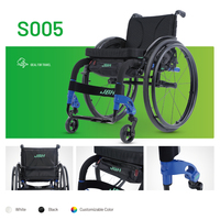 Silla de Ruedas Manual de Aleación de Aluminio Fácil de Empujar con Ruedas Antivuelco y Respaldo Plegable
