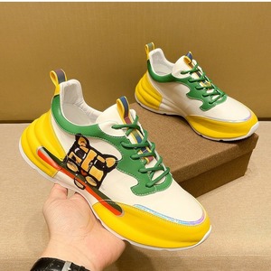 Sneakers Chunky Innovantes Imprimées en 3D pour Hommes et Femmes, Motif Ours Color Block, Semelle Épaisse, Confortables, Style Streetwear Décontracté - Product Image 1