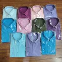 Chemise habillée formelle à manches longues pour homme, couleur unie, avec logo brodé personnalisé, marque privée, fabriquée en usine depuis 17 ans