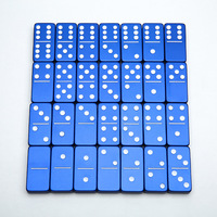 Dominos en métal double 6 personnalisés, gravés à la main, en alliage d'aluminium bleu, rose, doré, acier inoxydable et titane