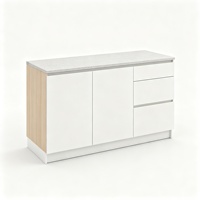 Meuble de cuisine d'angle modulaire en forme de L RTA, unité de base en bois avec porte latérale blanche, emballage complet du meuble, taille personnalisée SEAJOIN