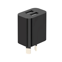 Cargador de Pared USB Dual de Carga Rápida de 10 W, Cubo con 2 Puertos de 5 V y 2,1 A, Adaptador con Enchufe AU, Resistente al Fuego, para Computadora Portátil y Teléfono Celular