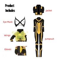 Costume de cosplay de super-héros de film et de télévision pour femmes adultes, fête d'Halloween, carnaval, performance, combinaison jaune, vente en gros ODM