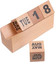 Calendrier perpétuel en bambou, bloc de bureau écologique, calendrier de bureau en bois poli, affichage du mois, de la semaine et de la date, décoration de la maison