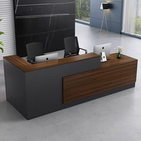 Meubles commerciaux modernes, comptoir de réception en forme de L en MDF avec armoire pour hôtels, bureaux, spas et salons de beauté