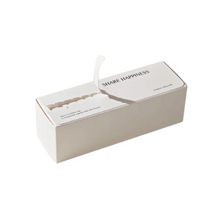 Caja de papel kraft con cierre postal con cierre rápido personalizable, caja blanca con cierre para pastel - Product Image 2