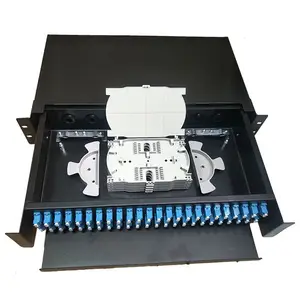 Good Quality Factory Directly Ftth 12/24/48 Cores 1U/2U SC/LC/FC/ST Rack Mount Type ODF Fiber Optic Patch Panel For FTTX Network