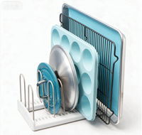 Support de rangement réglable pour couvercles de casseroles en fer, support de cuisine multifonctionnel créatif pour couvercles de casseroles, planches à découper et plateaux de cuisson