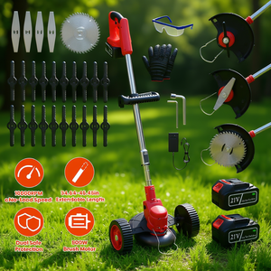 Cortacésped inalámbrico con ruedas, 800W, 21V, a batería, mango extensible, cuchilla rotativa para uso en jardín - Product Image 2