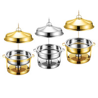 Plat à Frotter Chaud Vente 9L pour Fête Mariage, Équipement avec Couvercle Suspendu, Chauffe-Plats de Buffet Traiteur Professionnel, Kit Réchaud Alimentaire