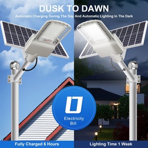 ไฟถนนโซลาร์เซลล์ LED ควบคุมระยะไกล 1000W เปิด-ปิดอัตโนมัติ กันน้ำ IP65 สำหรับไฟส่องสว่างลานจอดรถกลางแจ้ง - Product Image 2