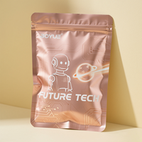 Sachet Premium Mat Argenté Estampillé à Chaud avec Texture Élégante, Scellé sur 3 Côtés et Encoche de Déchirement pour Poudre d'Épices et de Poivre Spécialisées