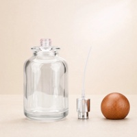 Flacon cylindrique en verre mat de luxe de haute qualité 30ml 50ml 100ml pour parfum, avec bouchon à vis, rechargeable, pour sérum de soin, étiquetage OEM en stock