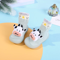 Chaussures chaussettes unisexe pour bébé, automne-hiver, semelle souple, épaisses, pour intérieur, pré-marcheurs