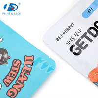 Sachet d'emballage personnalisé refermable pour friandises pour animaux de compagnie (chiots, chats et chiens) avec design d'emballage de détail multi-SKU imprimé