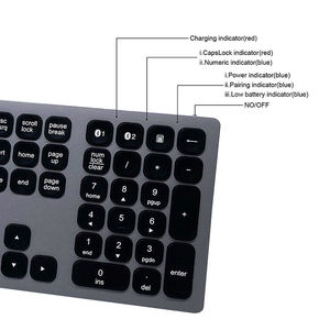 Clavier en aluminium rechargeable avec rétroéclairage RVB 7 couleurs, clavier Bluetooth en aluminium, clavier d'ordinateur Bluetooth, clavier sans fil - Product Image 3