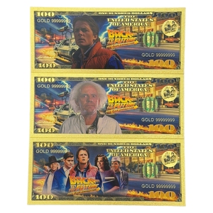 Billete de 3 dólares estadounidenses de 2026 de Regreso al Futuro, chapado en oro de 24 quilates, para regalos - Product Image 1
