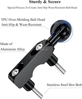 Support de guidon de moto Kewig avec adaptateur à rotule de 1 pouce en aluminium et TPU pour support de téléphone de moto pour la conduite