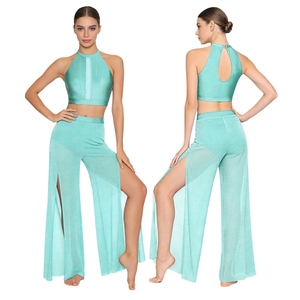 Womens Lyrical <b>Dance</b> Outfit Tank Top And Wide Leg Pants Sets Modern <b>Dance</b> Costumes For Latin <b>Dance</b> <b>Dress</b> Dancing Balloons - Product Image 4