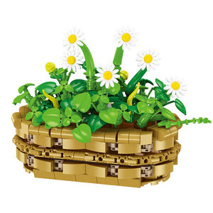 Juego de 375 Piezas de Bloques de Construcción de Plantas en Maceta, Decoración para el Hogar, Habilidades Motoras Finas, Regalo Coleccionable STEM - Product Image 1