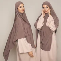 Khimar Hijab en jersey de polyester doux et long, personnalisé, islamique, musulman, pour femmes, provenant de Chine, Moyen-Orient