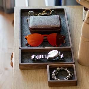 Organizador de bandeja de escritorio rectangular de madera, accesorio para joyería, llaves, reloj, gafas, bolígrafos para oficina, uso doméstico, Idea de regalo - Product Image 2