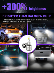 X-7SEVEN Sirius Super Helle Auto-LED-Leuchte H7 H11 H1 9005 9006 9007 H4 LED Hochleistungs 260W 70000LM Auto-LED-Scheinwerferbirne - Product Image 3