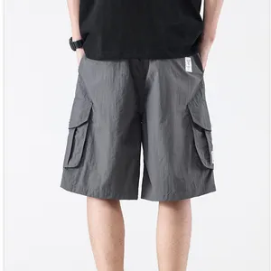 Custom Solid Bamboo Fiber Black Mens Shorts Breathable Comfortable, Summer Casual Gym Jogger Shorts/