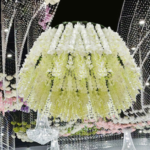 Fiori artificiali <span class=keywords><strong>del</strong></span> glicine della decorazione di nozze <span class=keywords><strong>del</strong></span> paesaggio verde che pendono nel <span class=keywords><strong>centro</strong></span> della sala <span class=keywords><strong>del</strong></span> banchetto - Product Image 1