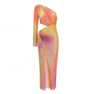 فستان نسائي جديد مثير كتف واحد حُلى مرصعة فساتين لحفلات التخرج وأعياد الميلاد وحفلات الكوكتيل - Product Image 4