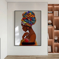 Soyut resim tuval boyama afrika kadın portre posterler baskılar duvar sanat resmi oturma odası ev dekor için