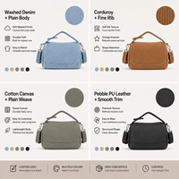 Sac en jean à fermeture éclair en forme de croissant, grande capacité, design souple pour collections de boutiques, production OEM personnalisable, fourniture en marque privée
