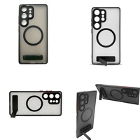 Étui de protection magnétique givré de luxe avec béquille pour Samsung Galaxy S24 Ultra S22 S25 S23 S26 – Coque antichoc professionnelle