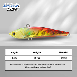 MISTER LURE 14.5g 7.6cm Yüksek Kaliteli Balık Yemi Batar Tip Kalem Yem VIB ABS Plastik Yem Özel Renk Balık Yemi - Product Image 3