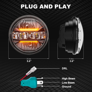 5,75 H4 faros delanteros Led de haz Alto y Bajo proyector de motocicleta de 5,75 pulgadas faro Led para Ford Galaxie 1959-1967 1958-64 <span class=keywords><strong>Impala</strong></span> - Product Image 2