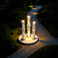 Lampadaire LED à motif de notes de musique, en acier métallique, étanche, pour extérieur, parc, jardin, décoration paysagère