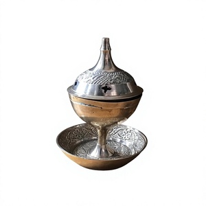 Brûleur d'encens en argent, gravure personnalisée, design vintage, diffuseur d'arômes Bakhoor, facile à transporter, brûleur d'encens chrétien - Product Image 1