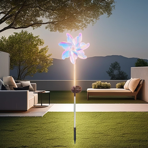 Xoay cối xay gió cỏ năng lượng mặt trời ánh sáng đường đèn PVC Led mặt đất chèn đèn - Product Image 2